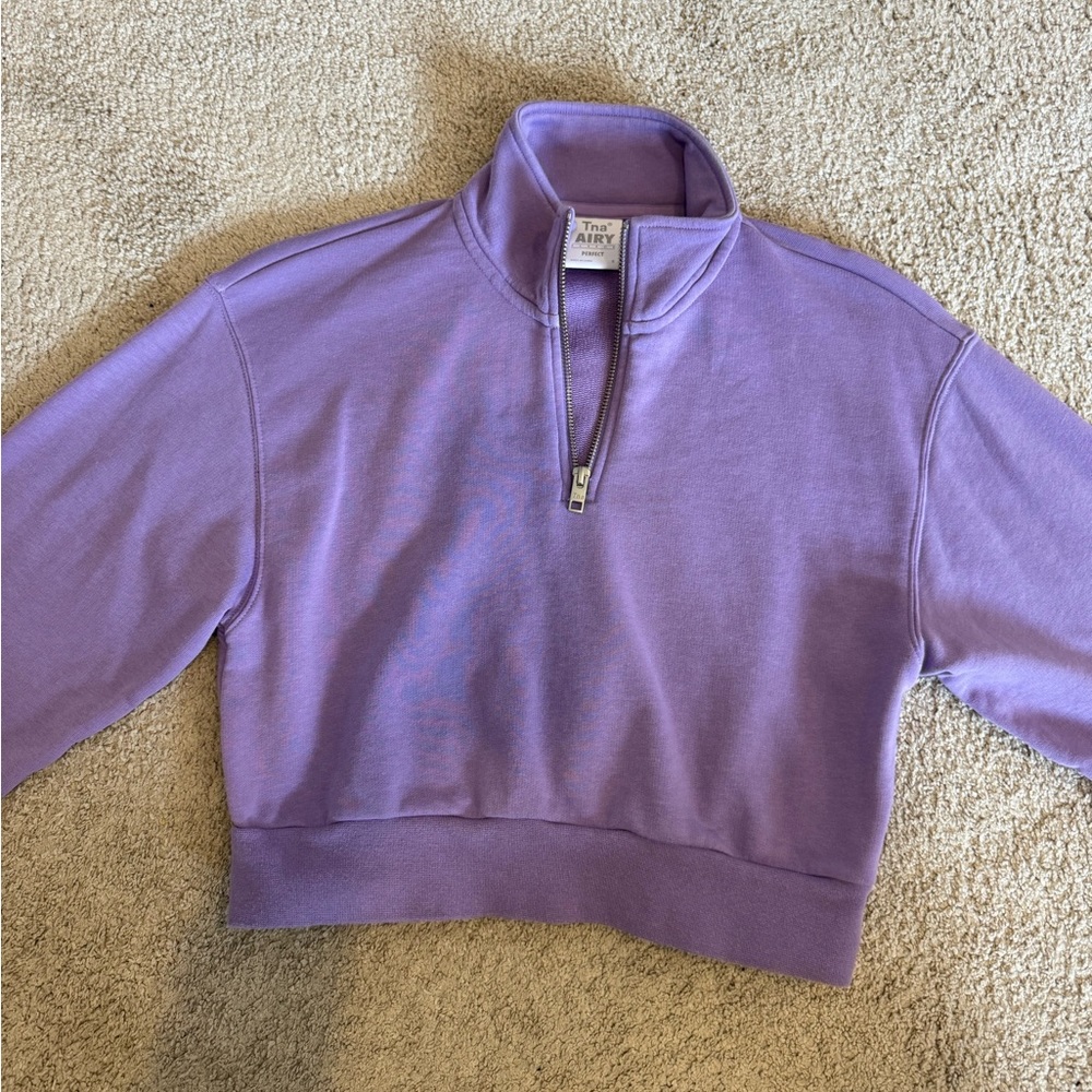 Purple cropped TNA quarter zip